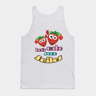 Motivational Positive Quote: Strawberry Smile Tank Top